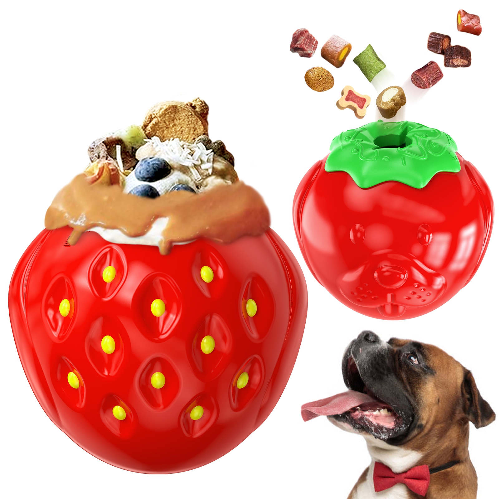 KADTC STRAWBERRY STUFFABLE&TREAT TOY GAME MODE 2 IN 1