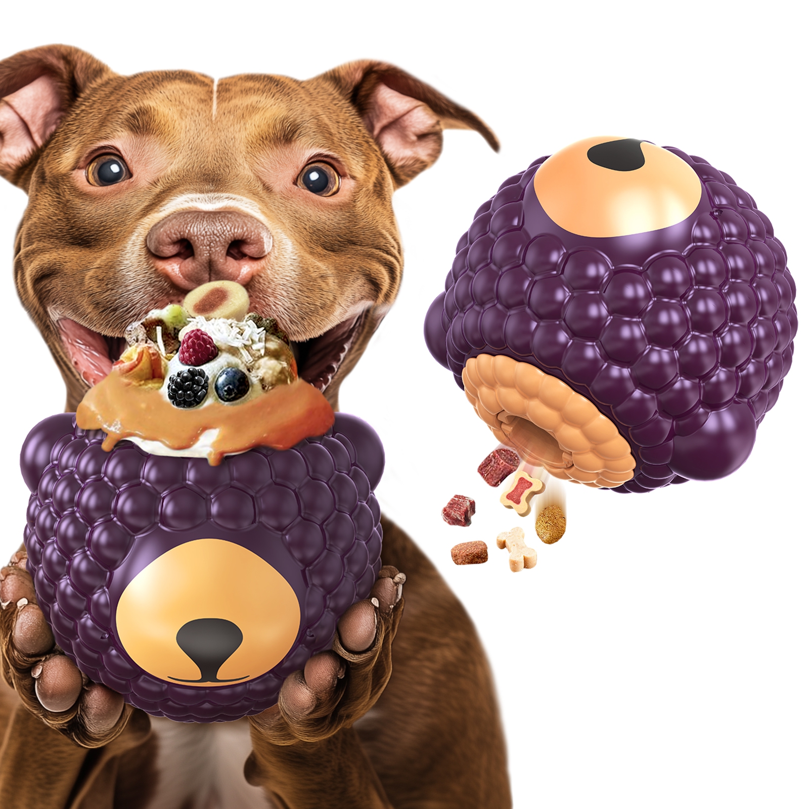 KADTC RASPBERRY STUFFABLE&TREAT TOY GAME MODE 2 IN 1