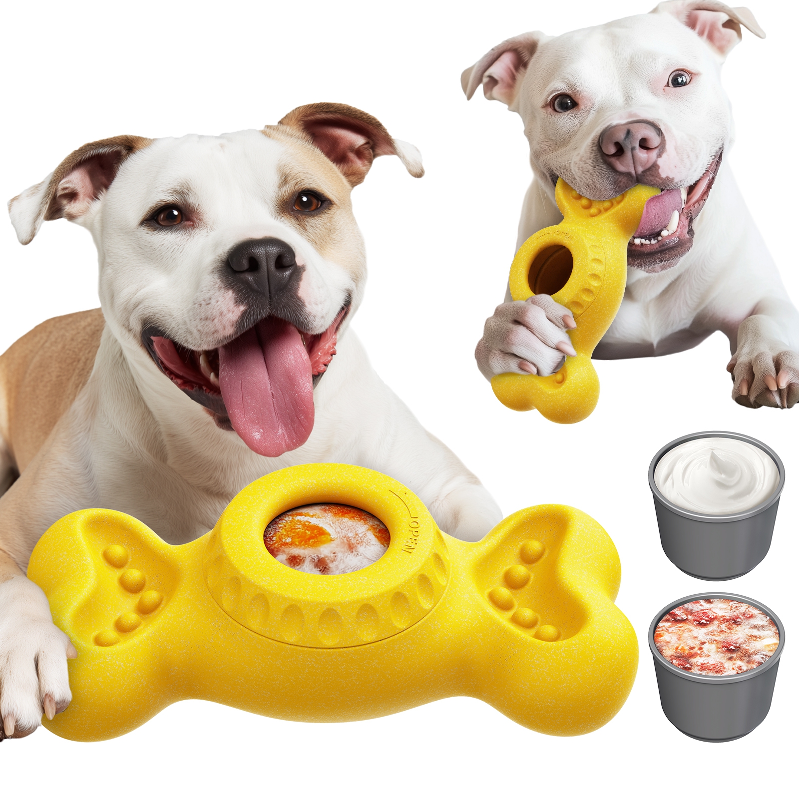 KADTC ALl IN ONE 2 in 1 Durable Bone Fillable Freeze Chew Dog Toy