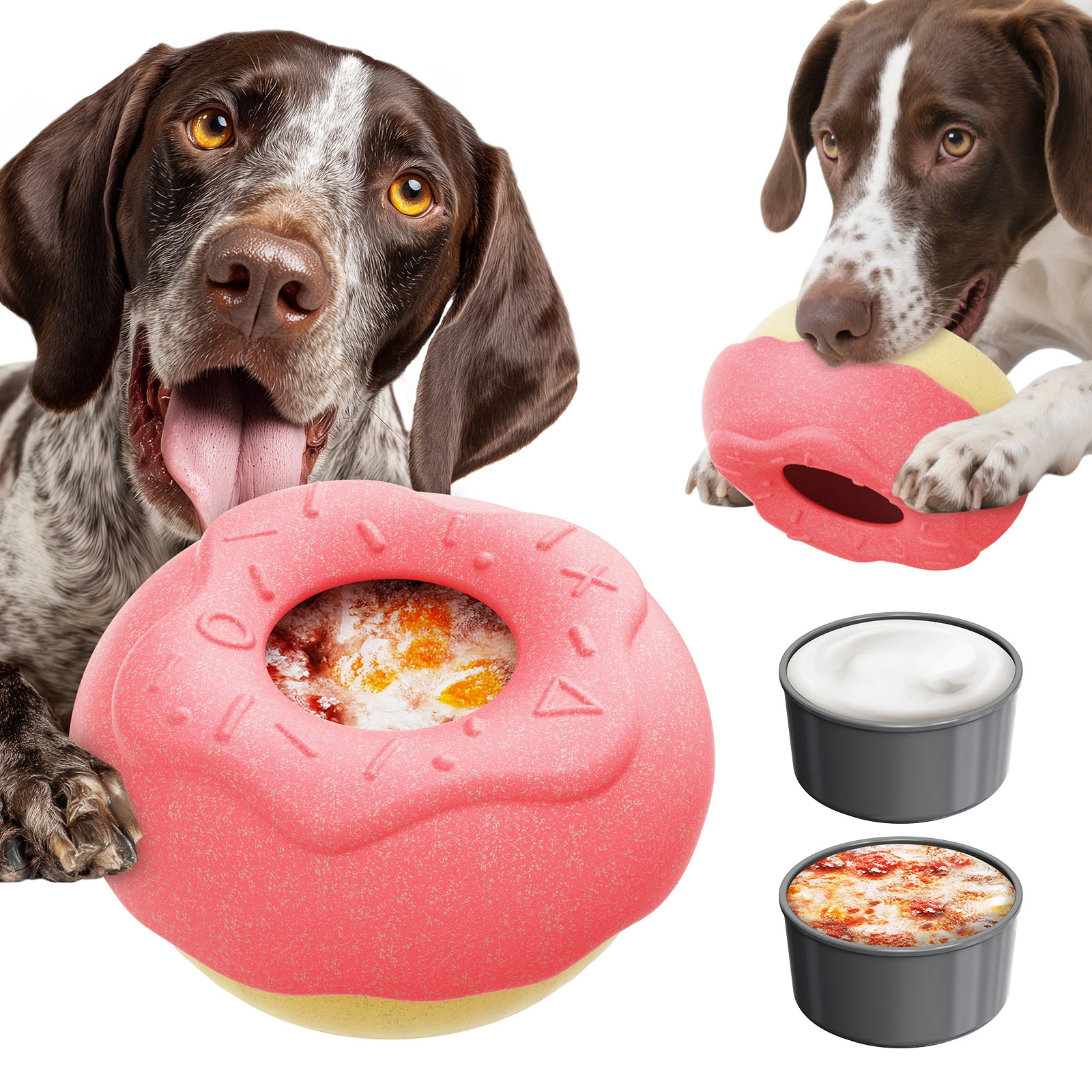 KADTC ALL IN ONE 2 in 1 Donut Durable Fillable & Freeze Chew Dog Toy