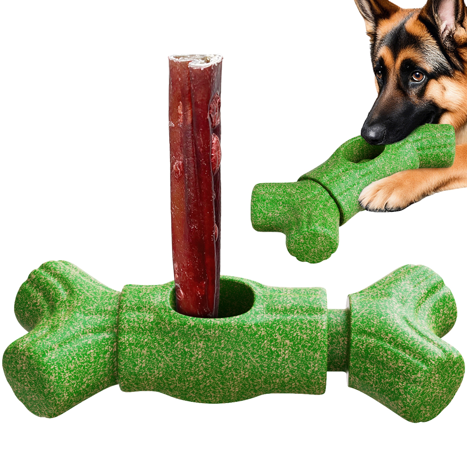 KADTC 2 in 1 Extra Extra-Large Size Durable Dog Bully Stick Holder & Indestructible Chew Toy