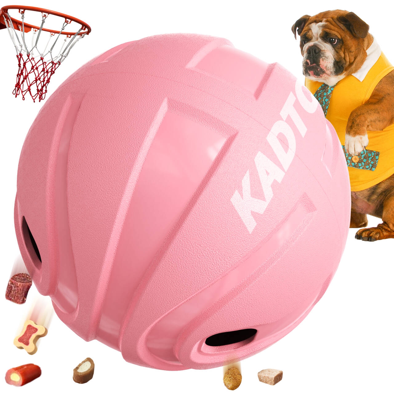 KADTC Extra-Large Size Wobble Giggle Dog Treat Dispenser Basketball Toy