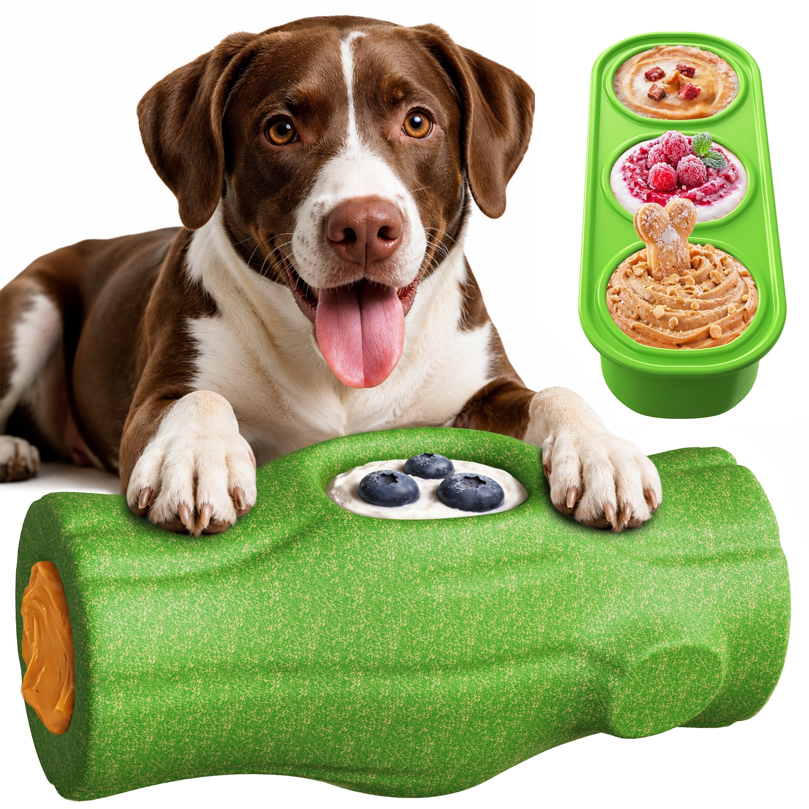 KADTC 3 in 1 X-Large Size Durable Dog Frozen Treat Toy & Chew & Fillable Toy