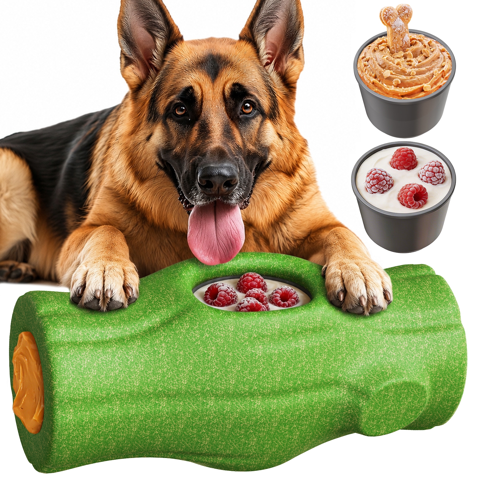 KADTC 3 in 1 XXL Size Durable Dog Frozen Treat Toy & Chew & Fillable Toy